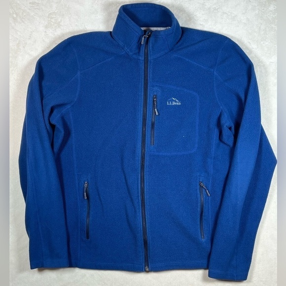 L.L. Bean Other - Men’s L.L. Bean Medium Slightly Fitted Navy Retro Pile Full Zip Sherpa Coat